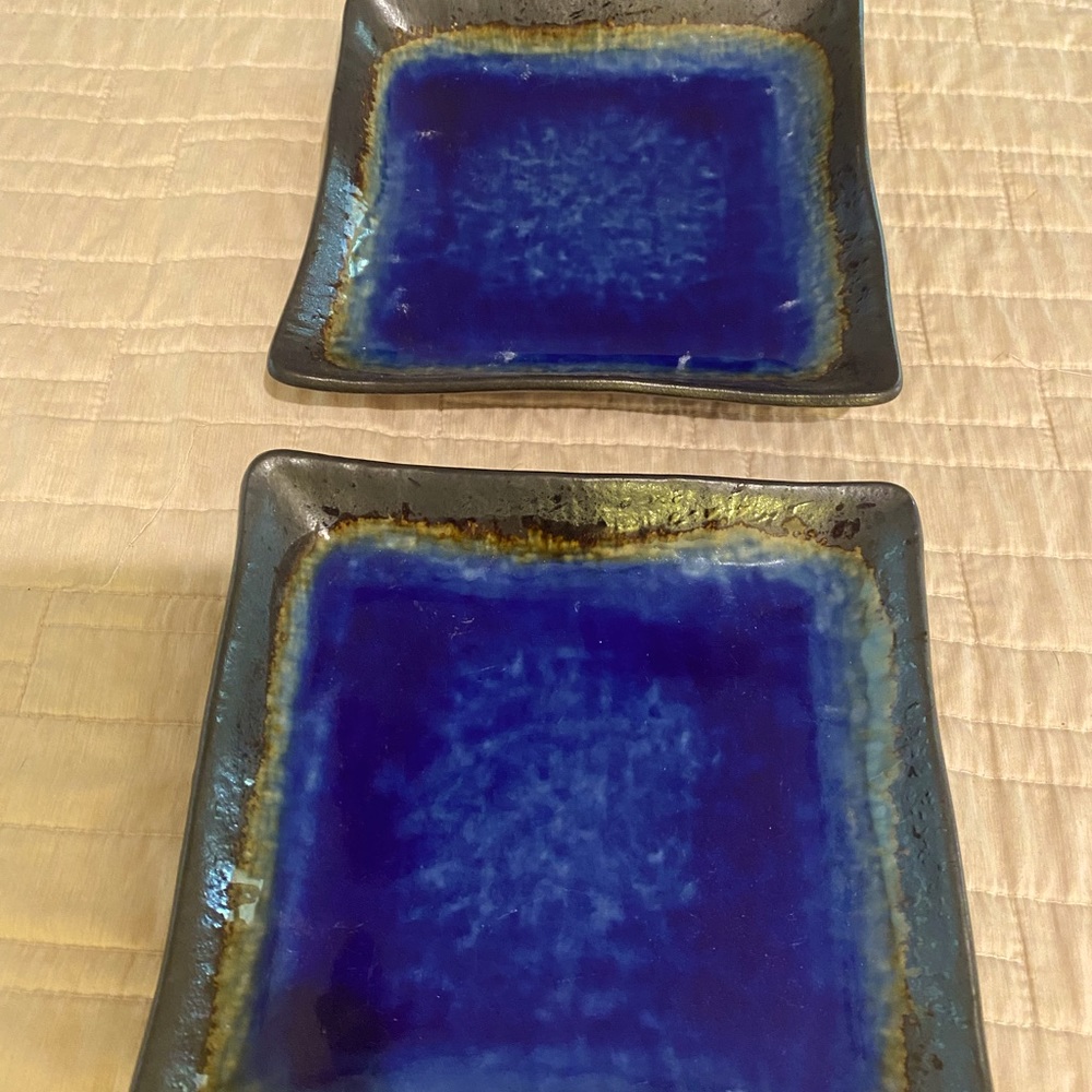 Japanese Cobalt Blue Rectangular Sushi Plates